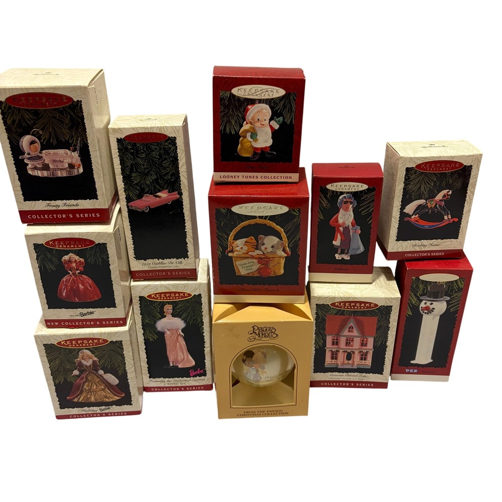 Hallmark Keepsake Ornament Lot 12pc Barbie Frosty Friends Looney Tunes Vintage